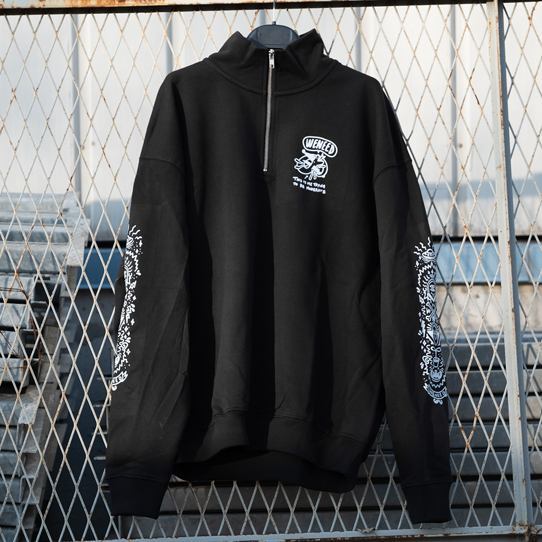 Try to Be Moderate High-Neck Sweatshirt